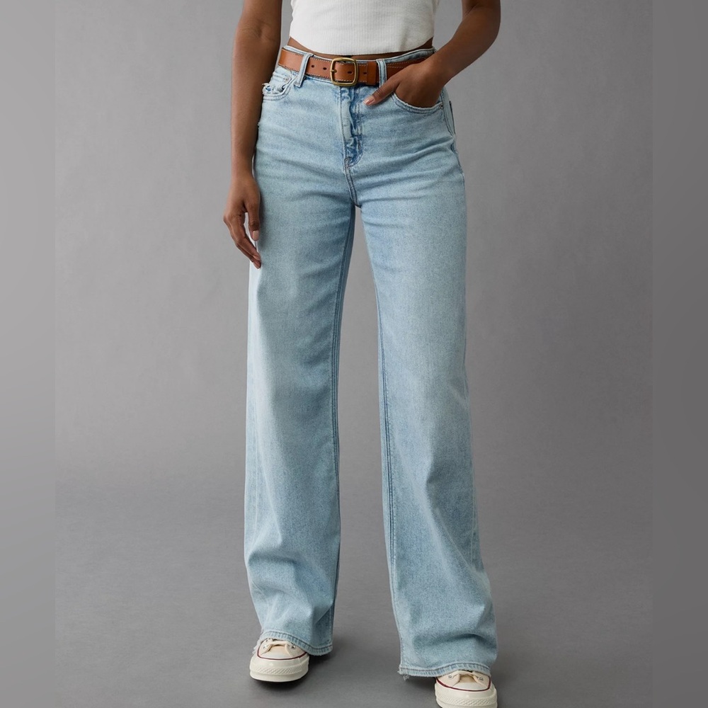 NWT AE Dreamy Drape Super High-Rise Baggy Wide Leg Jeans